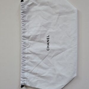 Chanel Drawstring White Pouch